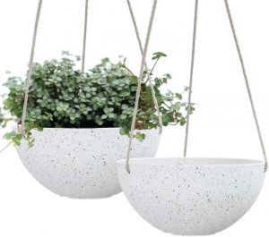 Speckled White Plant Hangers By La Joile Muse